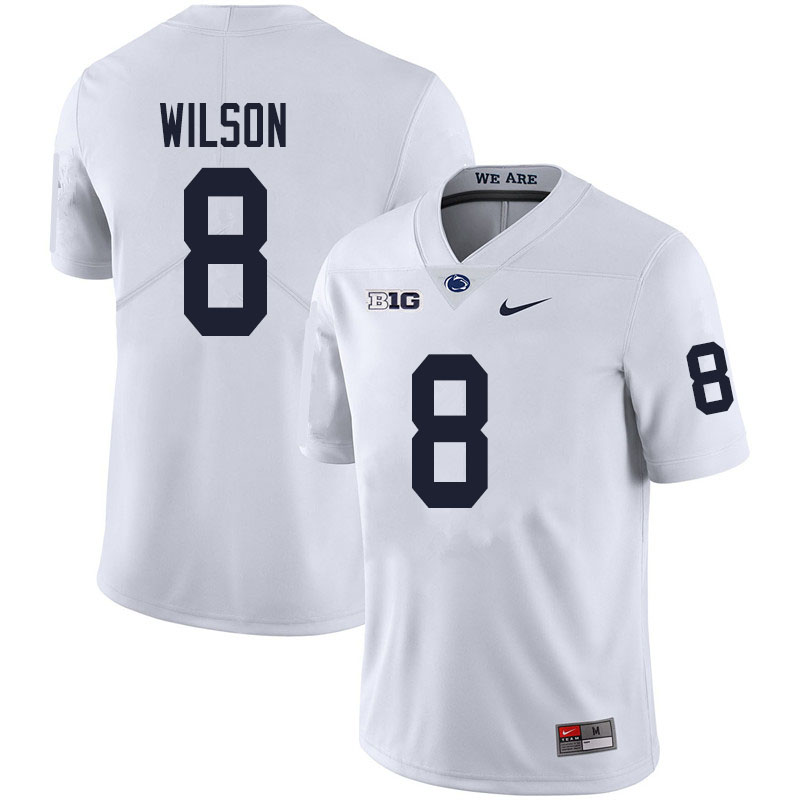 Men #8 Marquis Wilson Penn State Nittany Lions College Football Jerseys Sale-White
